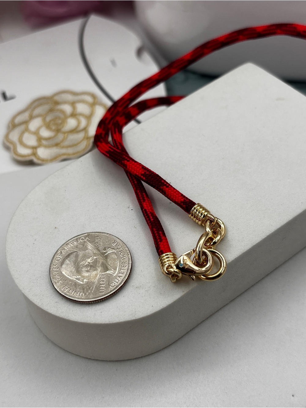 ROXANNE ASSOULIN The Happy Cord Charm Necklace blood orange Without Charm firm p - Picture 2 of 9